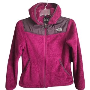 The North Face Size Small Fuchsia Fleece Hooded Womens Full Zip